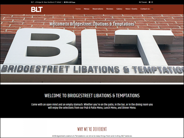 Quadro Marketing designed and developed the new website for Bridgestreet Libations & Temptations, located in New Hartford, CT. Quadro also hosts and maintains the website and provides website updates and support.