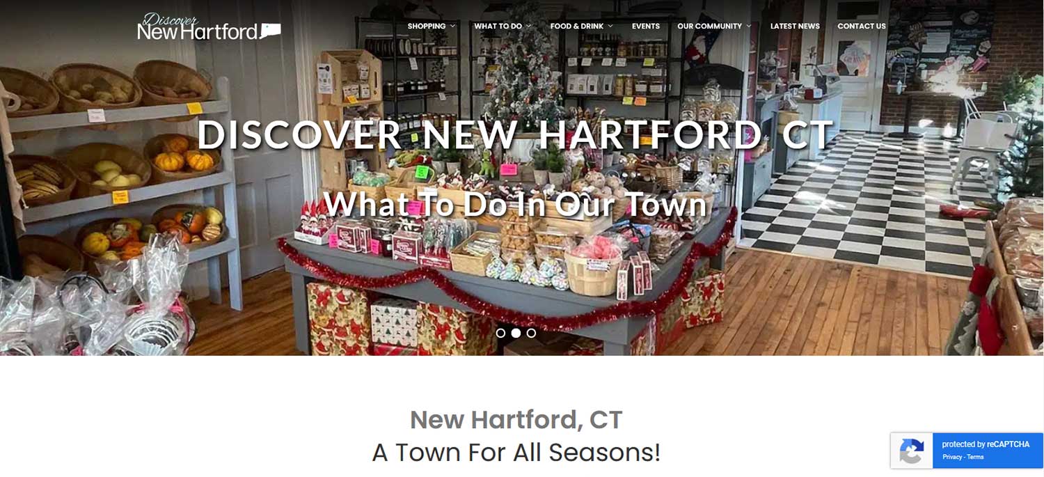 Quadro Marketing designed and developed a new website for New Hartford, CT called Discover New Hartford CT.  The site is the official visitor and tourism website for the town and focuses on Shopping, What To Do, Food & Drink, and Our Community.